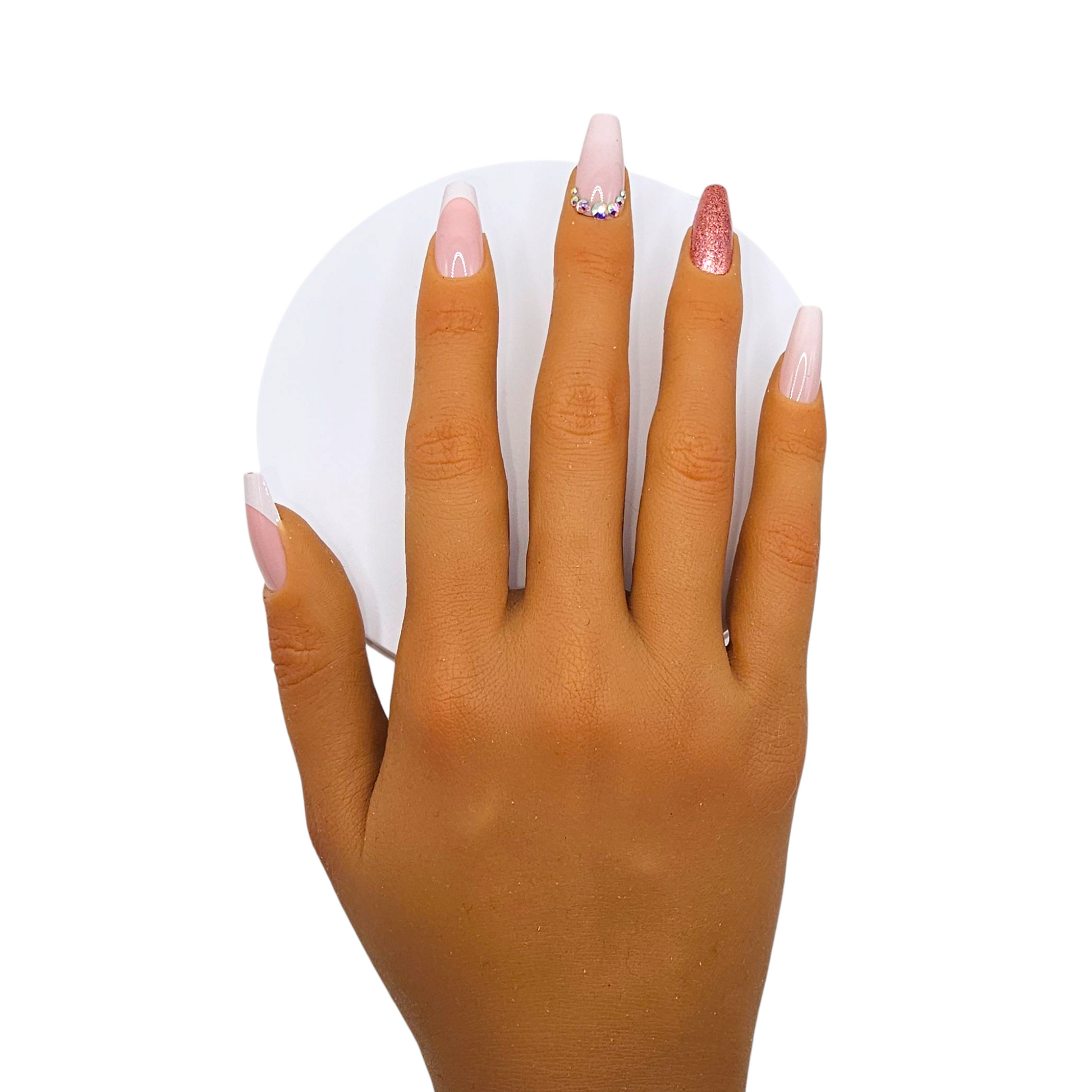 Brunch Babes pink French tip & sparkle press-on nails – Soft Girl Era – Rodeo & Wilshire Beauty