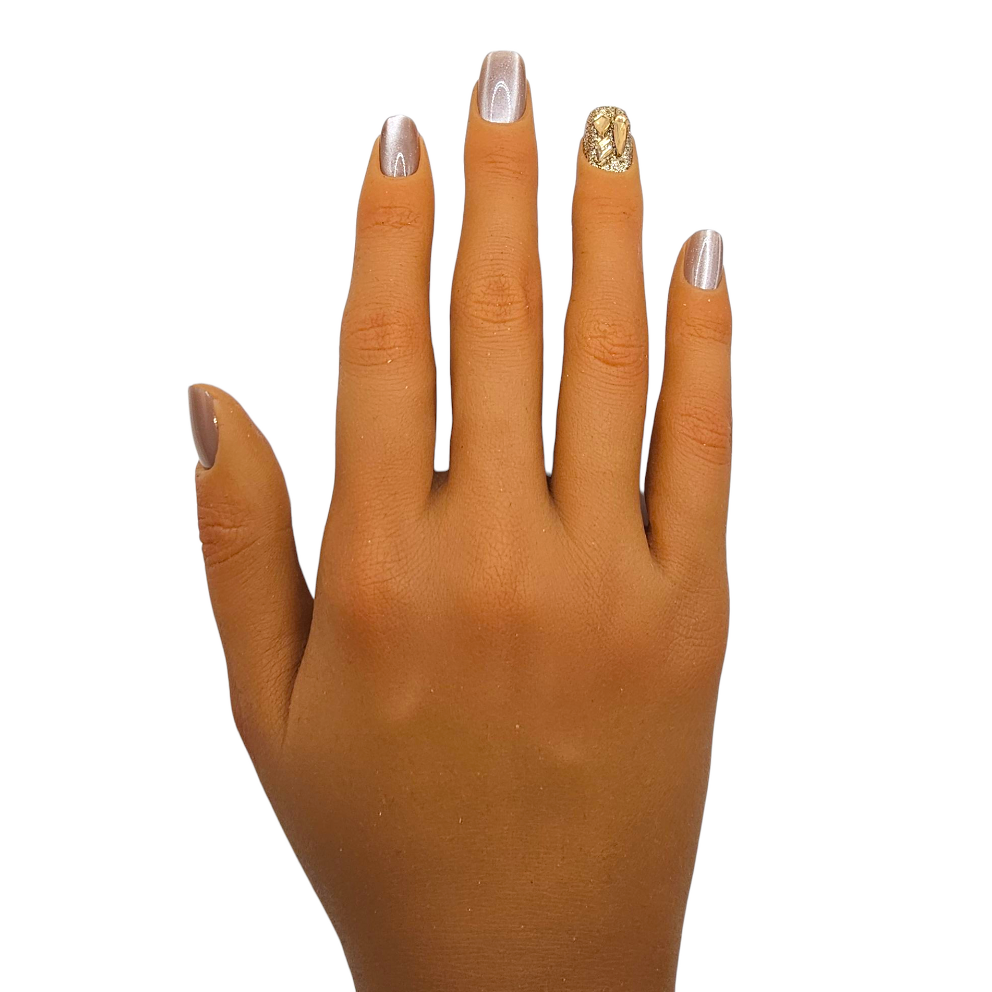 Everyday Influencer silver cat eye press-on nails – Everyday Elegance – Rodeo & Wilshire Beauty