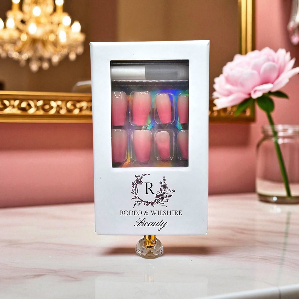 Reusable Mompreneur pink ombré press-on nails – classic everyday style – Rodeo & Wilshire Beauty