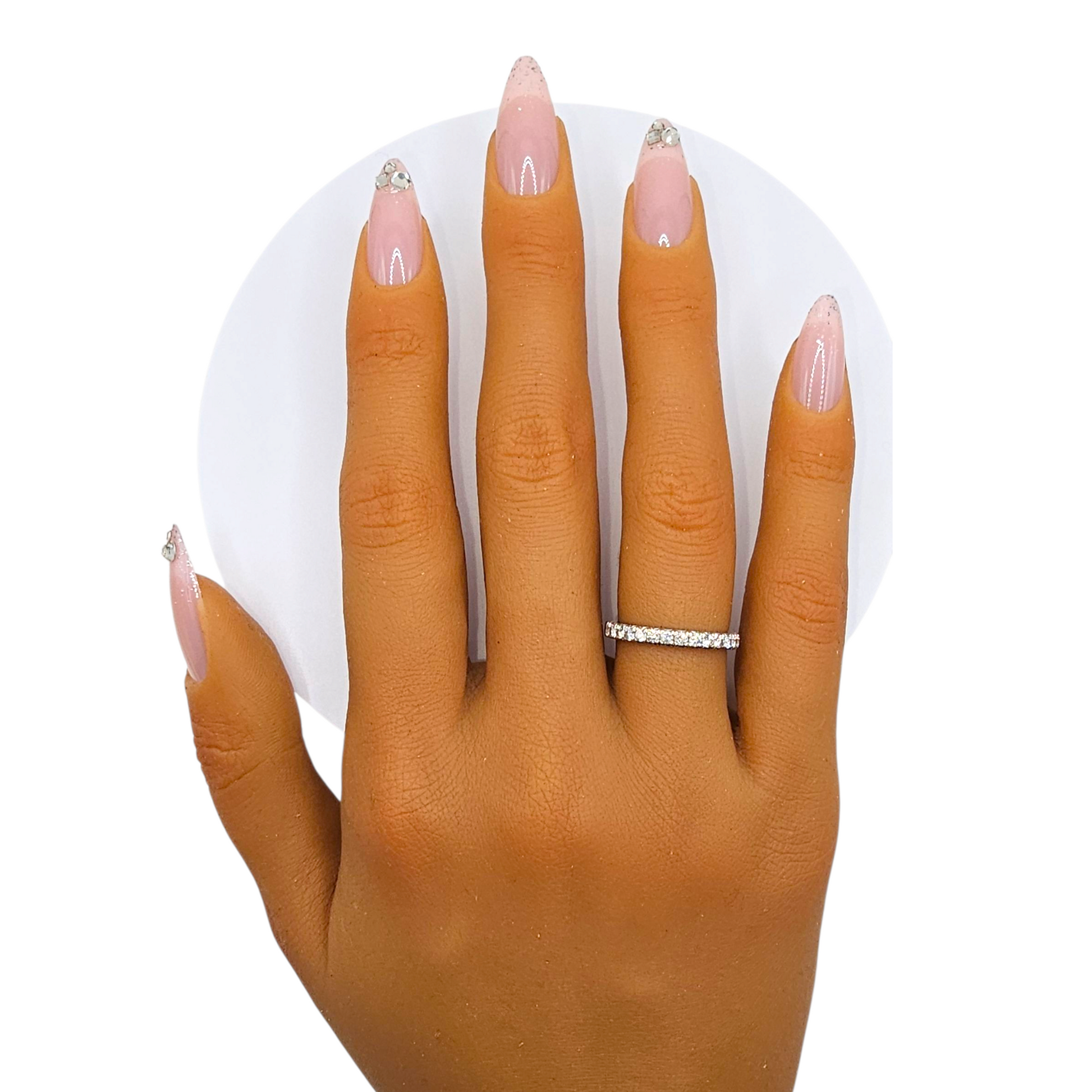 Quiet Luxury sheer pink crystal press-on nails – Everyday Elegance – Rodeo & Wilshire Beauty