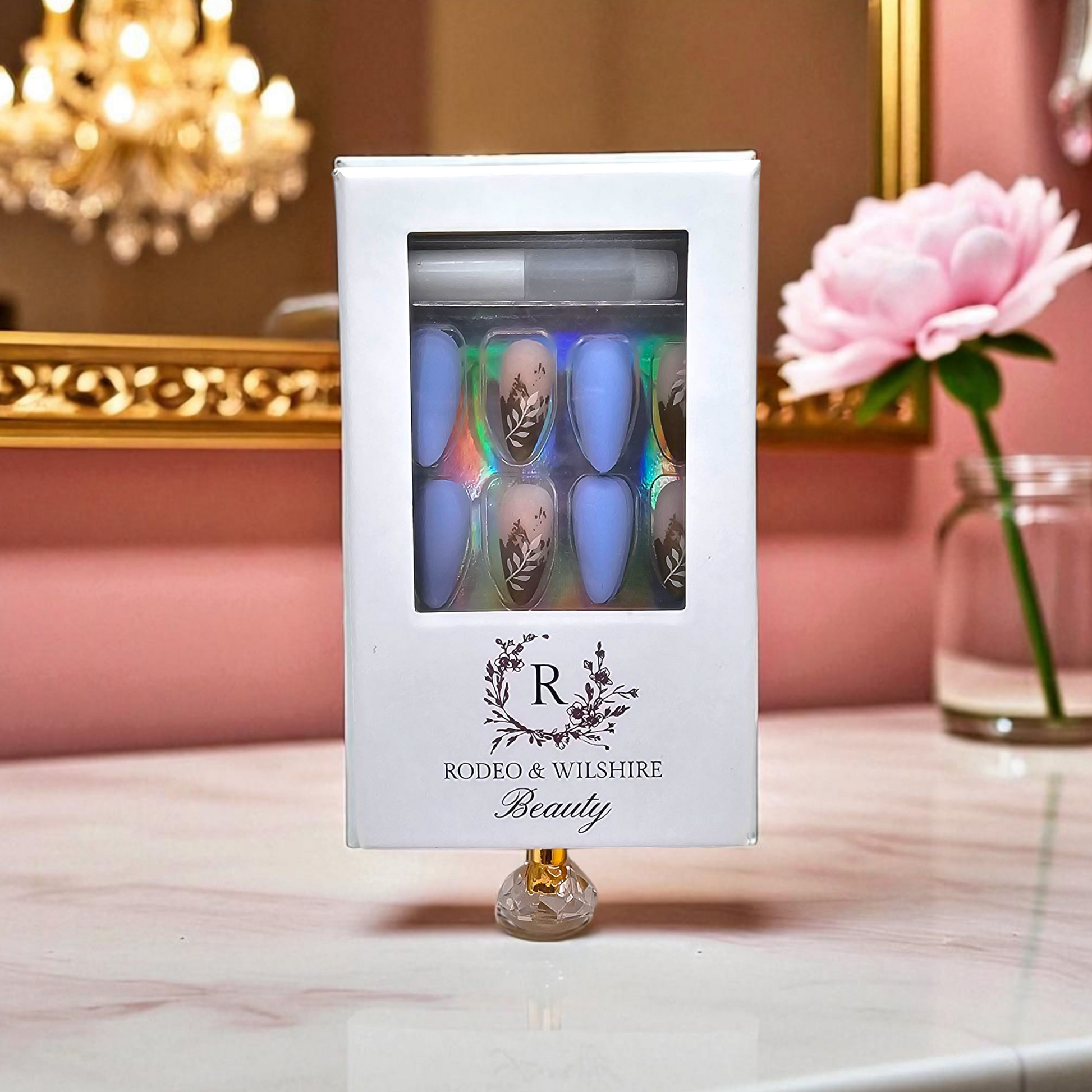 Seychelles Serenity press-on nails styled — island vacation nails with dopamine beauty vibe.